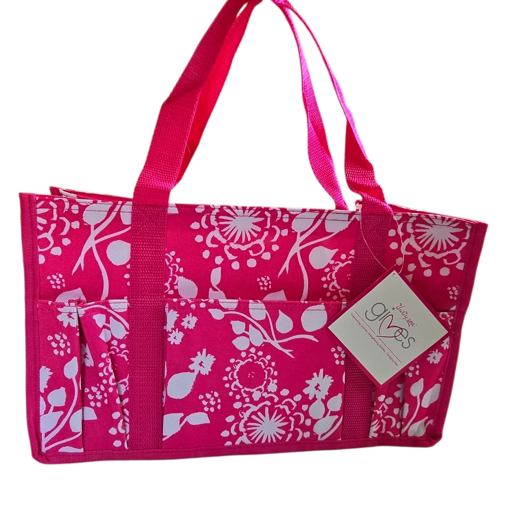 Thirty-One Keep-It Caddy in URU Pink Floral Brushstrokes pattern-Vintage/rare
